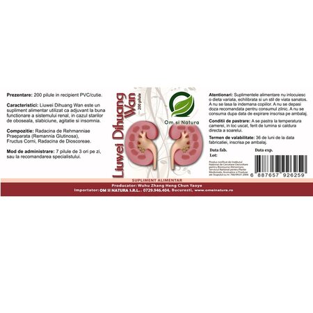 Liuwei Dihuang Wan, 200 de capsule, Om si Natura 714487
