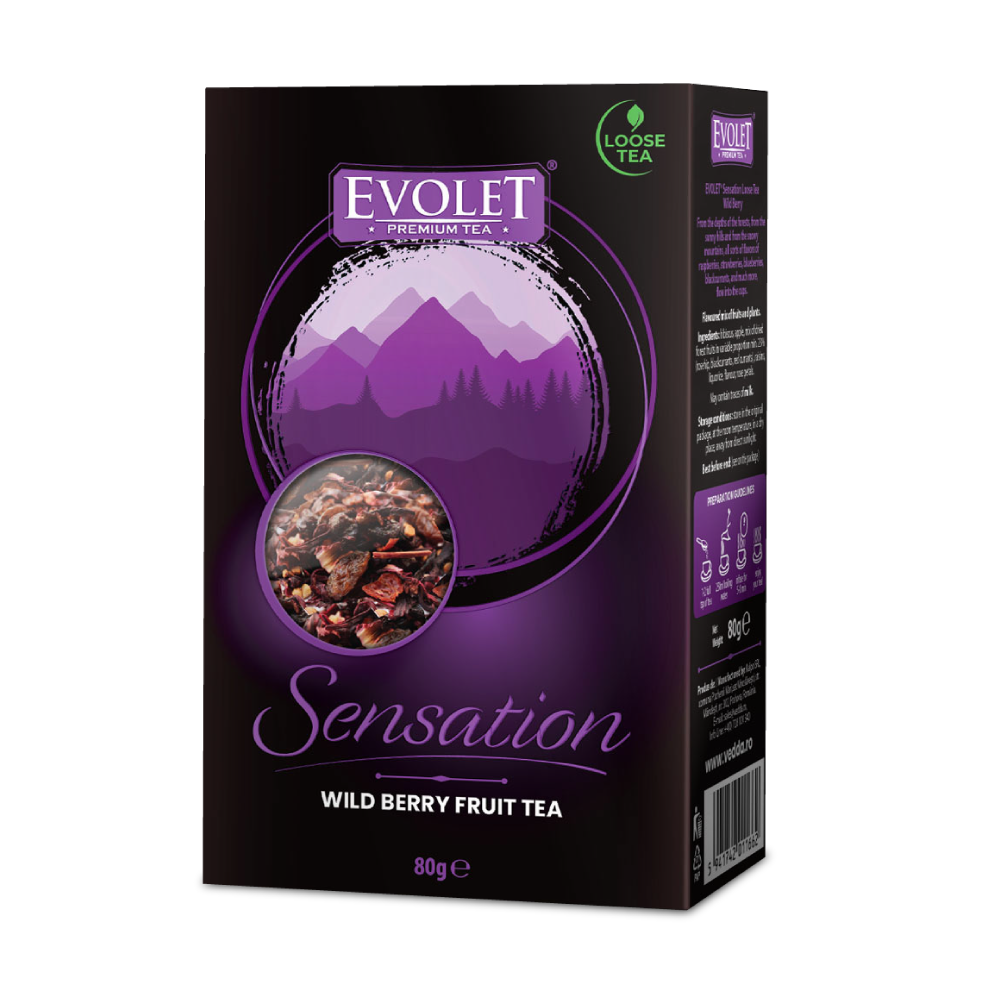 Ceai de fructe de padure Sensation, 80 g, Evolet