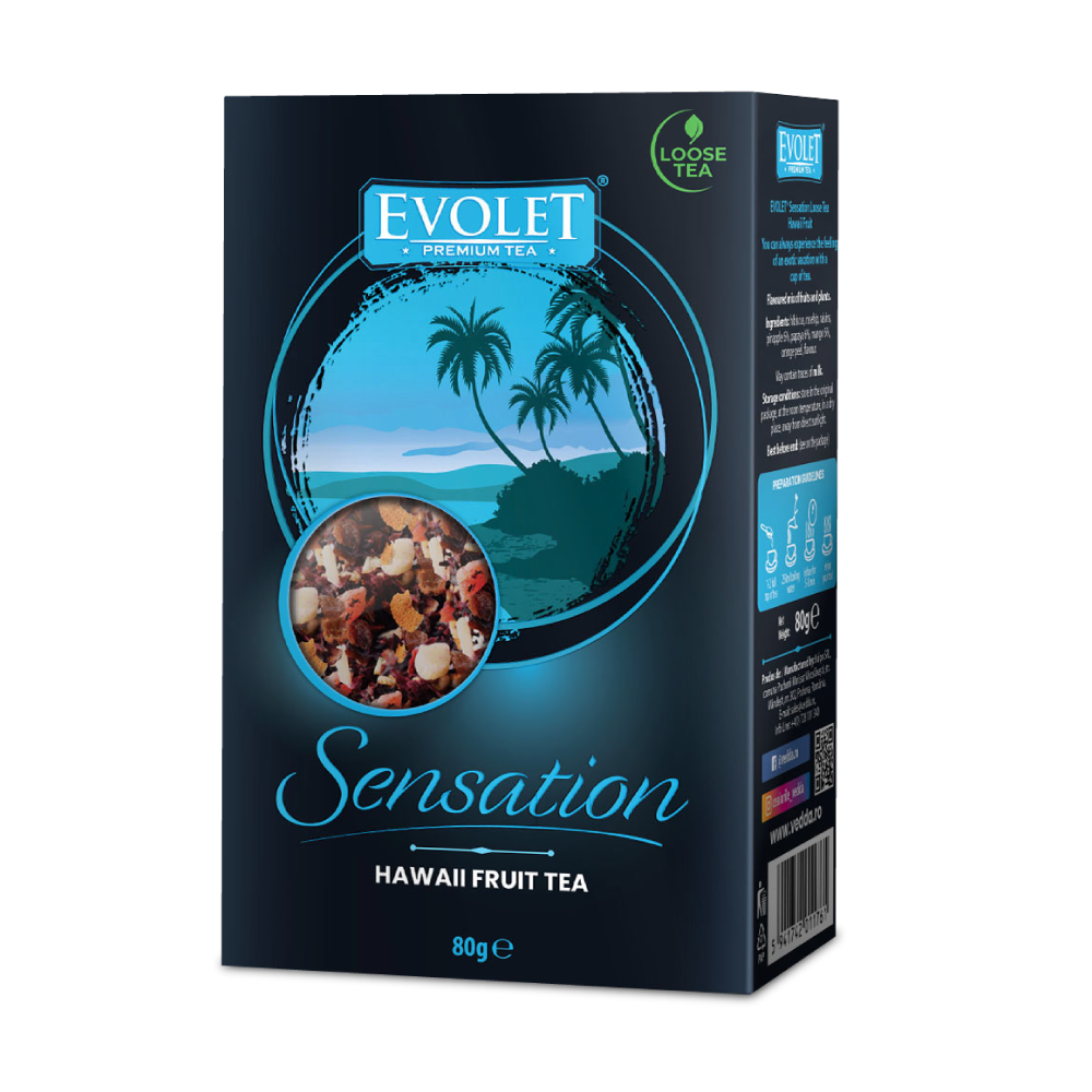 Ceai de fructe exotice Hawaii Sensation, 80 g, Evolet