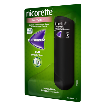 Spray oral cu nicotina si aroma de fructe de padure si menta, 1 mg, 13.2 ml, Nicorette