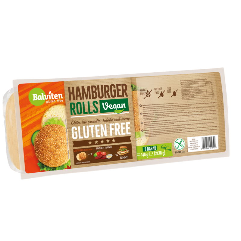 Chifle pentru hamburger fara gluten, 2 x 70 g, Balviten