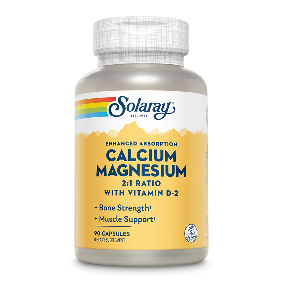 Calciu, Magneziu si Vitamina D Solaray, 90 capsule, Secom