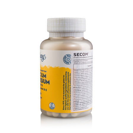 Calciu, Magneziu si Vitamina D Solaray, 90 capsule, Secom 738002