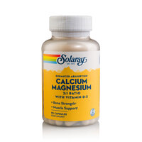 Calciu, Magneziu si Vitamina D Solaray, 90 capsule, Secom