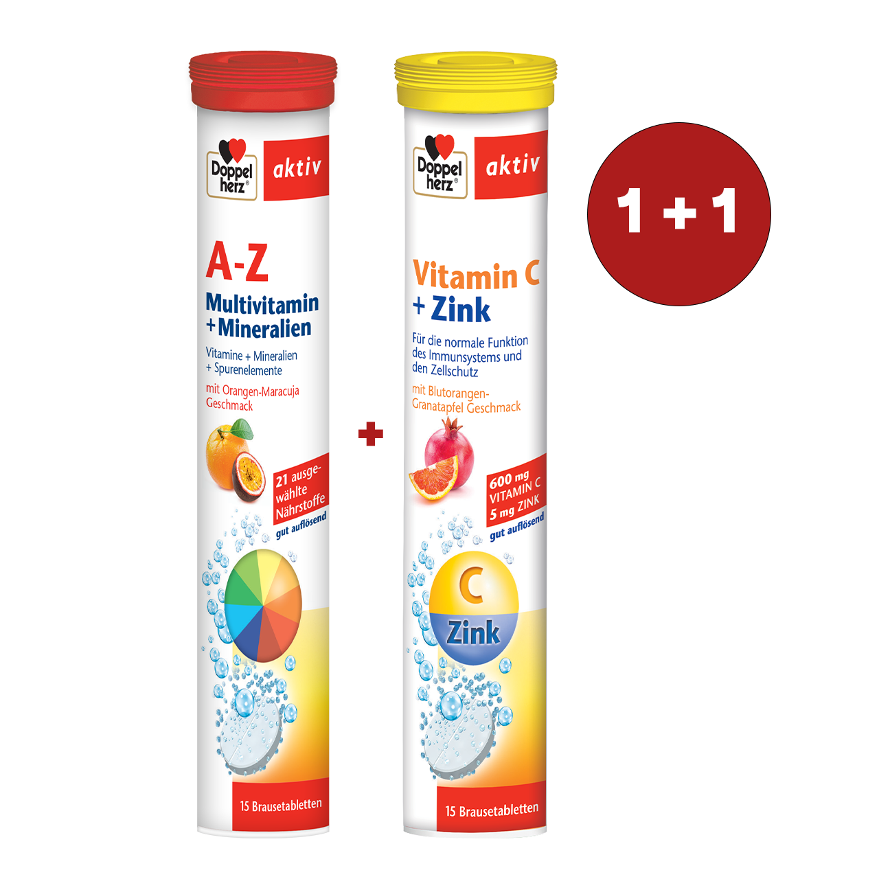 Pachet A-Z Vitamine Minerale Microelemente, 15 comprimate + Vitamina C+Zinc, 15 comprimate,, Doppelherz