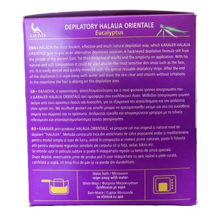 Ceara depilatoare rece pe baza de zahar cu Eucalipt Sugar Wax, 380 g, Karaver 660065