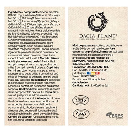 Gastrocalm, 120 comprimate, Dacia Plant 738452