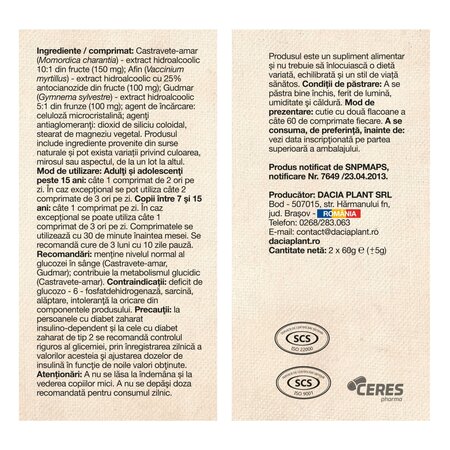 Glicemonorm, 120 comprimate, Dacia Plant 738724