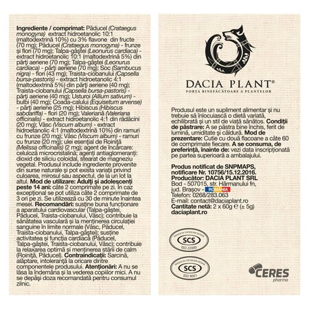 HerboTensin, 120 comprimate, Dacia Plant 738518