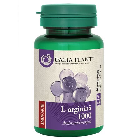 L-arginina Experti in Extracte, 1000 mg, 60 comprimate, Dacia Plant