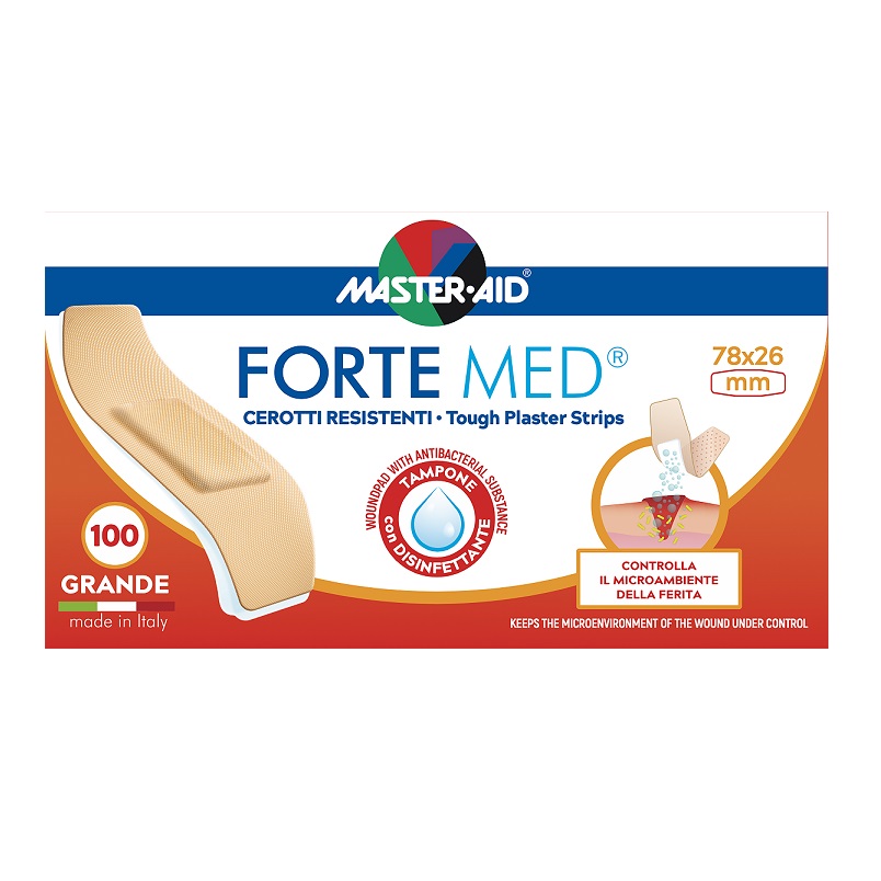 Plasturi ultra rezistenti Forte Med Master-Aid, 78x26 mm, 100 bucati , Pietrasanta Pharma