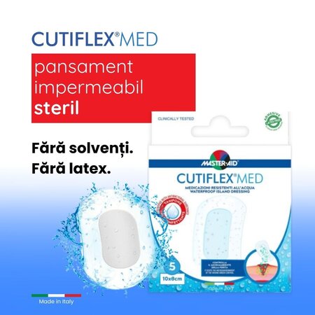 Pansament Cutiflex Med Master-Aid, 10 x 8 cm, 5 bucati, Pietrasanta Pharma 667966