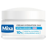 Crema intens hidratanta 24h cu acid hialuronic pentru piele uscata si foarte uscata Hyalurogel Rich, 50 ml, Mixa