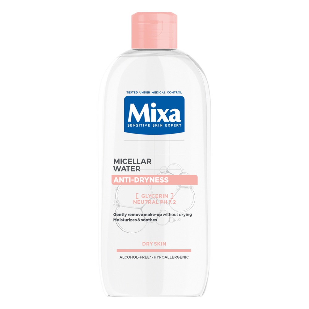Apa micelara pentru ten sensibil si uscat Anti-Dryness, 400 ml, Mixa