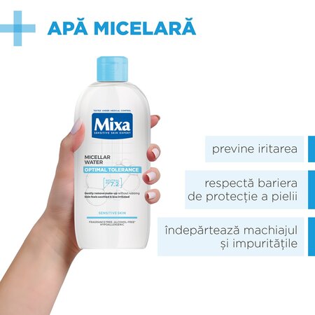 Apa micelara pentru ten sensibil si reactiv Optimal Tolerance, 400 ml, Mixa 695759