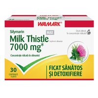 Silimarina Milk Thistle Max, 7000 mg, 30 comprimate filmate, Walmark