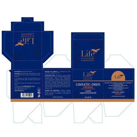 Crema superconcentrata Limfatic-Dren Thermo Life, 50 ml, Bionovativ 710999