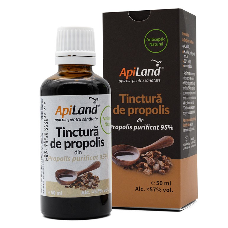 Tinctura de propolis purificat 95%, 50 ml, Apiland