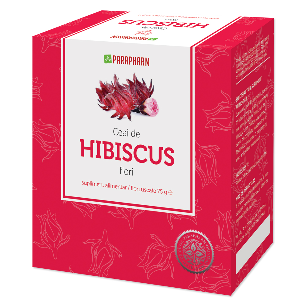Ceai de hibiscus flori, 75 g, Parapharm