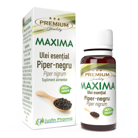 Ulei esential de piper negru Maxima, 10 ml, Justin Pharma