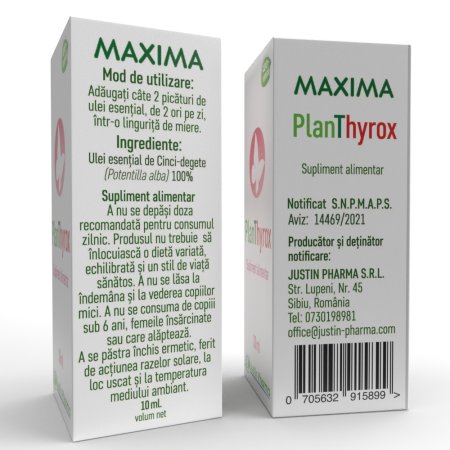 Ulei esential PlanThyrox Maxima, 10 ml, Justin Pharma 720244