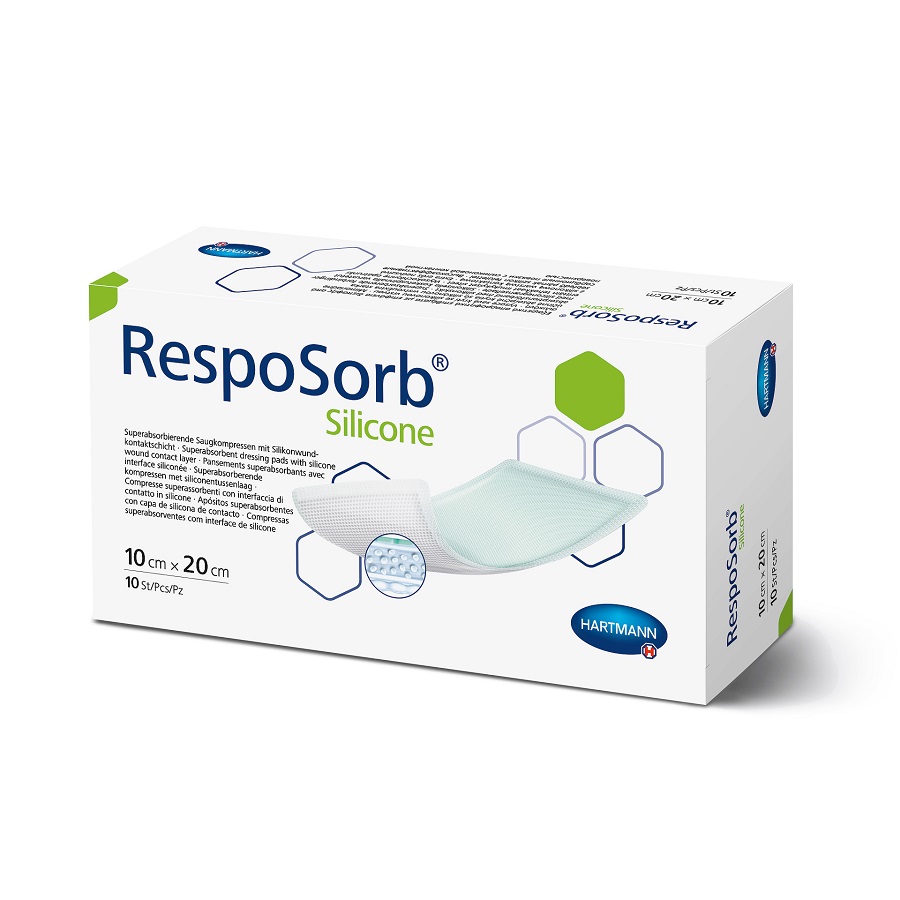 Pansament RespoSorb Silicone, 10 x 20cm, 10 bucati, Hartmann