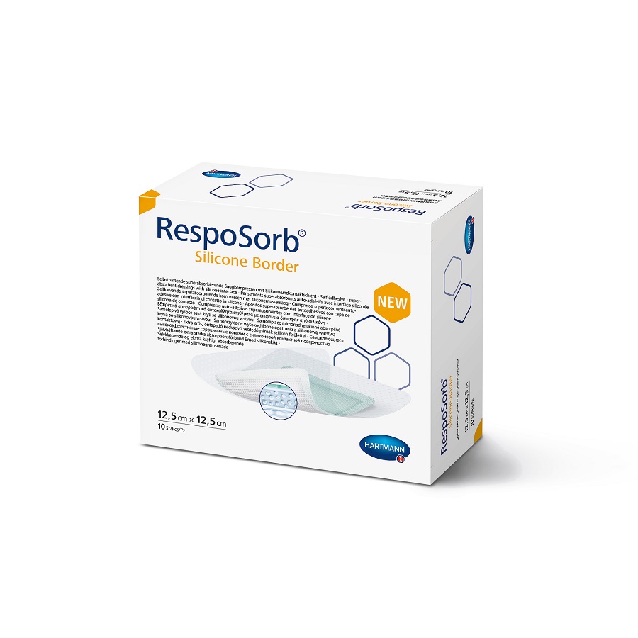 Pansament RespoSorb Silicone Border, 12,5 x 12,5 cm, 10 bucati, Hartmann