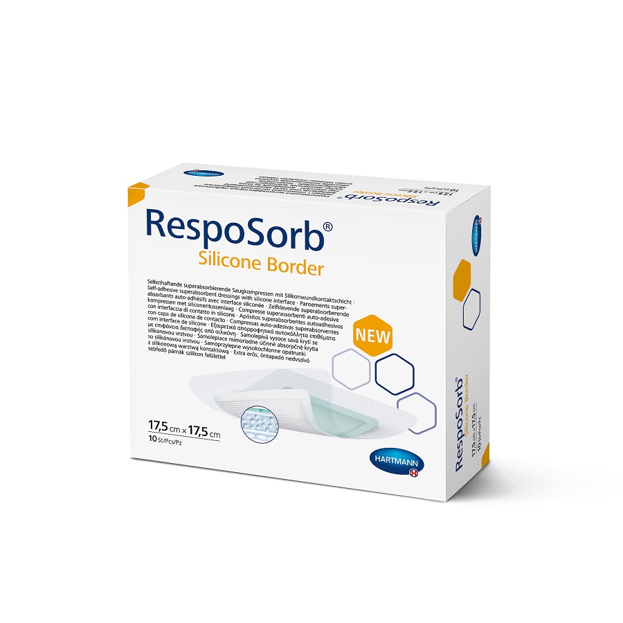 Pansament RespoSorb Silicone Border 17.5 x 17.5 cm, 10 bucati, Hartmann