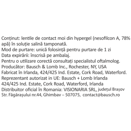 Lentile de contact -01.50 Biotrue OneDay, 30 bucati, Bausch Lomb 713087