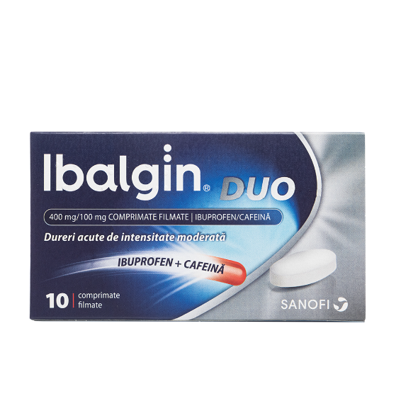 Ibalgin Duo, 400 mg/100 mg, 10 comprimate filmate, Sanofi