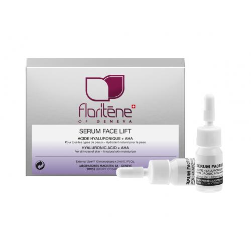 Ser facial cu acid hialuronic + AHA, 10 fiole, Floritene