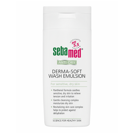 Emulsie dermatologica de curatare cu fitosteroli pentru piele uscata Anti Dry, 200 ml, Sebamed 