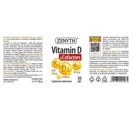Vitamina D & Cofactors, 30 capsule, Zenyth 702575