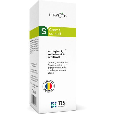 Crema cu sulf DermoTis, 50 ml, Tis Farmaceutic
