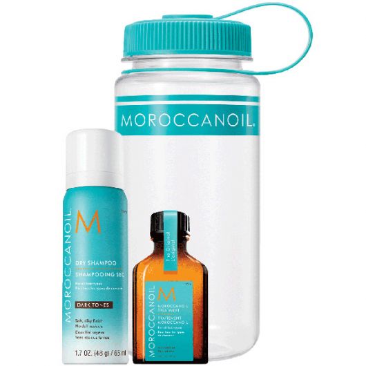 Set Sampon uscat pentru par inchis la culoare, 65 ml + Ulei tratament, 25 ml, Moroccanoil