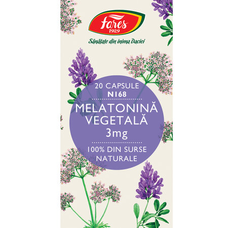 Melatonina vegetala  N168, 3mg, 20 capsule, Fares 614345