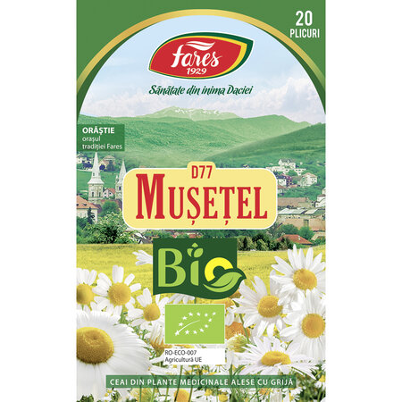 Ceai de musetel Bio D77, 20 plicuri, Fares 604331
