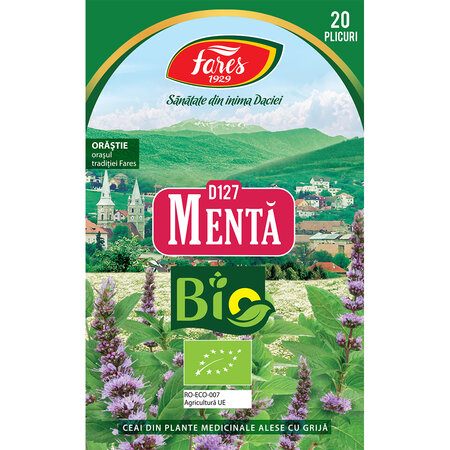 Ceai de menta Bio D127, 20 plicuri, Fares 604339
