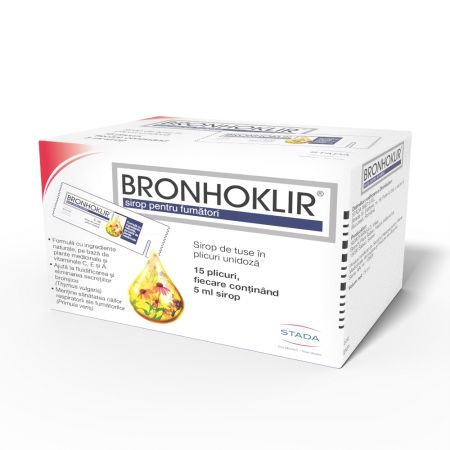Sirop pentru fumatori Bronhoklir, 15 plicuri, Stada 701666