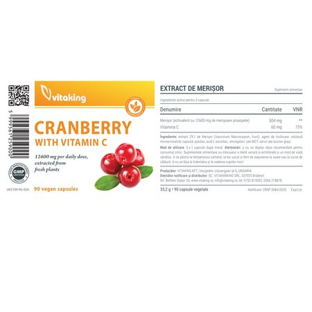 Extract de merisor, 90 capsule, Vitaking 706019