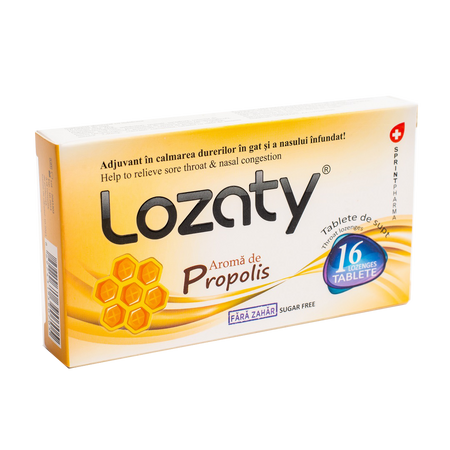 Lozaty cu aroma de propolis, 16 tablete, Sprint Pharma