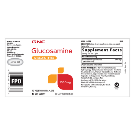 Glucozamina 1000 mg (261221), 90 capsule, GNC 511282