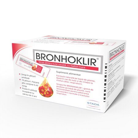Sirop pentru tuse uscata Bronhoklir, 15 plicuri, Stada 701670