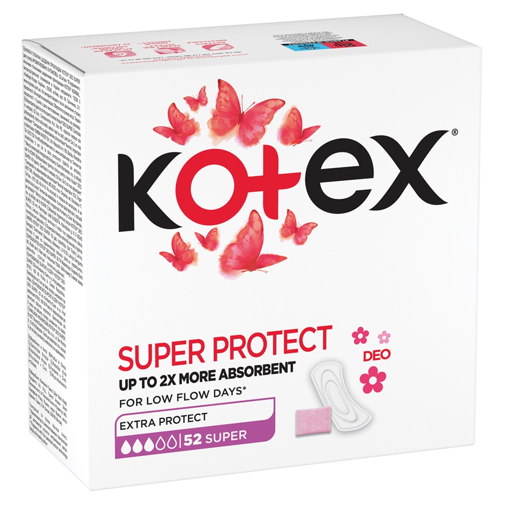 Absorbante zilnice Super Deo, 52 bucati, Kotex