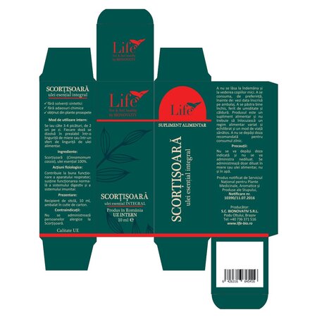 Ulei esential integral de scortisoara Life, 10 ml, Bionovativ 705762