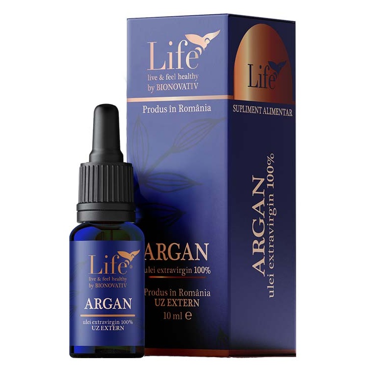 Ulei extravirgin 100% de argan Life, 10 ml, Bionovativ