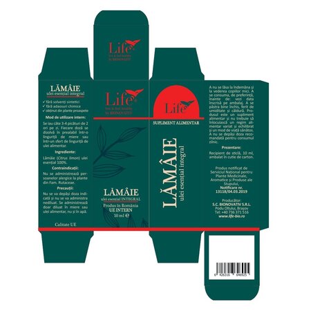 Ulei esential integral de lamaie Life, 10 ml, Bionovativ 705422