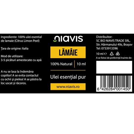 Ulei esential de lamaie, 10 ml, Niavis 601689