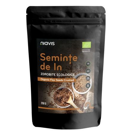 Seminte de in Bio zdrobite, 250 g, Niavis