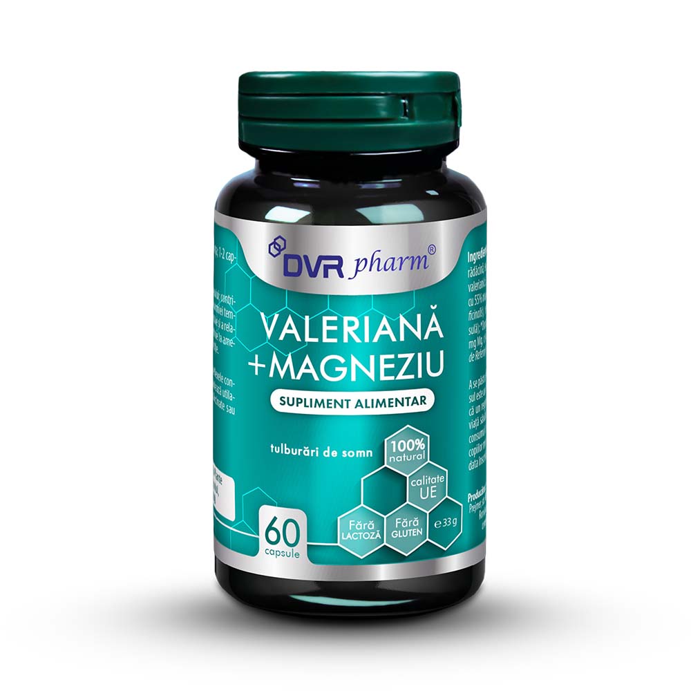 Valeriana + Magneziu, 60 capsule, Dvr Pharm